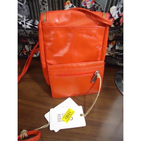 HOBO Intl RIO Red Orange Crossbody Euro Slide Wallet Set NWT Leather SET…